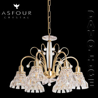 031-(B)-20"-6L-1143-GD. Vencha ASFOUR crystal chandelier | Davoluce Lighting