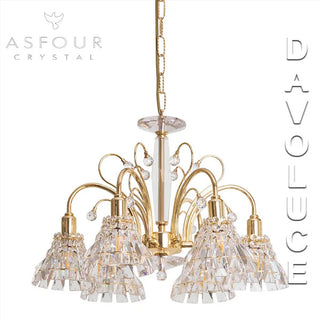 031-(B)-20"-6L-1143-GD. Vencha ASFOUR crystal chandelier | Davoluce Lighting