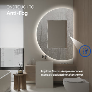 130x91cm Half Right Cut Frameless LED Mirror