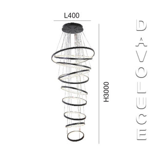 Vencha Crown II 10 Ring Pendant from Davoluce Lighting