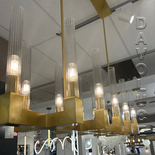 RH Chandeliers 55'' Linear Cannele Chandelier