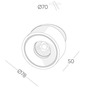 BCA840SR Ø80mm Body Can Adjustable Semi Recessed DL