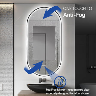 100x50cm Oval Frontlit LED Mirror