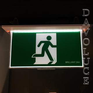 Brilliant Lighting | BLADE LED Exit Sign with Emergency Downlight | Davoluce Lighting - Exit Sign for commercial use, indoor only, recessed or surface mounted, green exit sign. Delivery in all Australia, Melbourne, Sydney, Brisbane, Perth