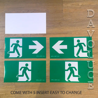 Brilliant Lighting | BLADE LED Exit Sign with Emergency Downlight | Davoluce Lighting - Exit Sign for commercial use, indoor only, recessed or surface mounted, green exit sign. Delivery in all Australia, Melbourne, Sydney, Brisbane, Perth