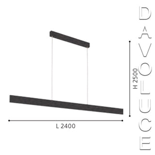 Eglo 204575 Climene 2 - 48w Tri-Colour LED 2.4m Linear Pendant - Davoluce Lighting