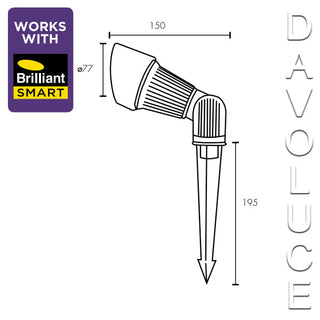 Brilliant Lighting Stiletto II 21624/06 5w LED Garden Spike Light from Davoluce