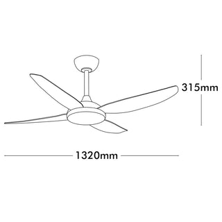 AMARI Black Smart Wi-Fi 52'' DC Ceiling Fan
