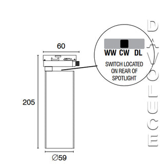 Brilliant Lighting Ceres 10w Dimmable Tri-colour LED Track Light from Davoluce Lighting