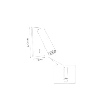 CLA Lyon 3w Mini LED wall reading lights, bedside LED reading lamps, led reading wall mount light from Davoluce