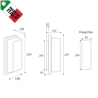 Moretti Luce 3410 | Ice Cubic Rectangular 13w LED Wall Light. Italian Made Solid Brass Exterior wall lights. Available in Aged Brass, Nickeled Brass and Natural Brass finishes