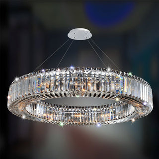 90cm One Tier Round Crystal Pendant, This pendant is similar to Allegri 11705-010-FR001 Rondelle Chrome 35" Drum Pendant Lighting Fixture