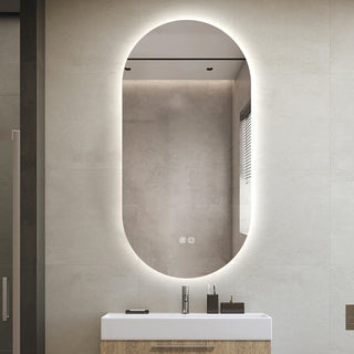 100x50cm Oval Frameless LED Mirror
