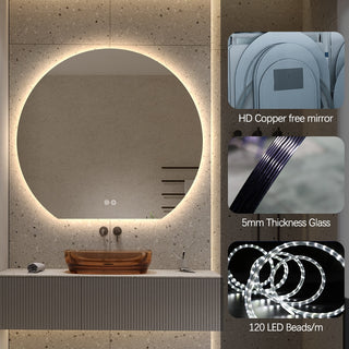 63x70cm Wall Frameless LED Mirror