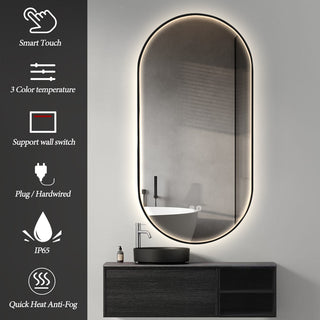 100x50cm Oval Frontlit LED Mirror