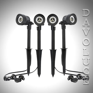 Brilliant Lighting PINNACLE 4 Light 12V LED Garden Spotlight Kit | davolucelighting.com.au