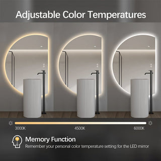 130x91cm Half Right Cut Frameless LED Mirror