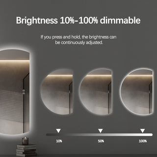 130x91cm Half Right Cut Frameless LED Mirror