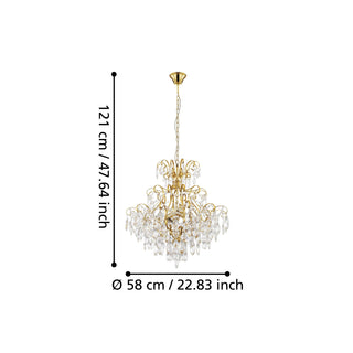 Fenoulett Ø58cm 5 Light Crystal Chandelier