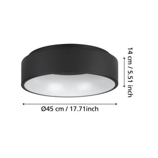 Eglo 390049 MARGHERA 2 OYS 25W LED 3000K BLK, led oyster light fittings, LED Oyster lights Australia. davolucelighting.com.au