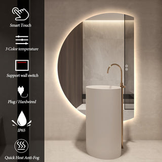 130x91cm Half Right Cut Frameless LED Mirror