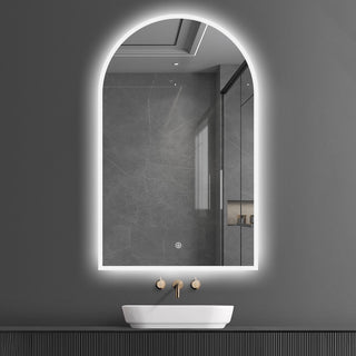 90x50cm Arched Frameless Frosted LED Mirror