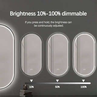 100x50cm Oval Frontlit LED Mirror