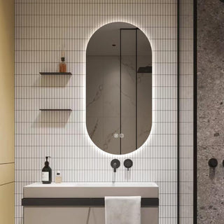 100x50cm Oval Frameless LED Mirror