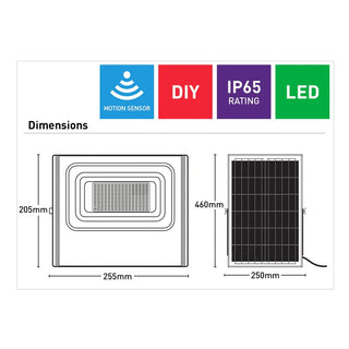 Solitude 1000lm Solar Flood Light with Radar Sensor and Remote