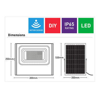 Solitude 2000lm Solar Flood Light with Radar Sensor and Remote