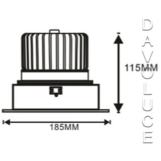 Lightel A21-511/38W Single Square 38W LED Adjustable Commercial DL from Davoluce Lighting