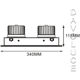 Indirect-Lightel-B512/56W Double Rectangular 2 x 28W LED Adjustable Commercial DL from Davoluce Lighting