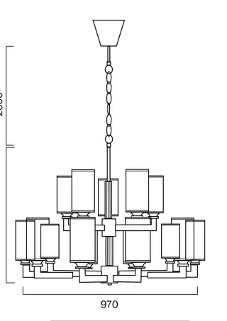 AHERN 15 LIGHTS PENDANT SOLID BRASS