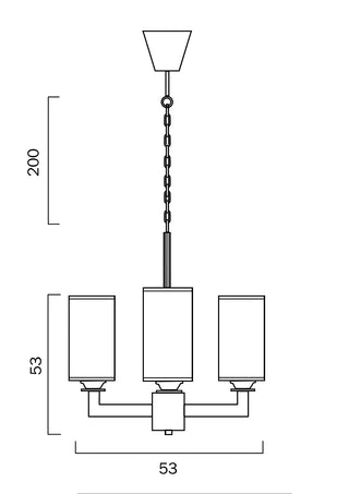 AHERN 3 LIGHTS PENDANT SOLID BRASS