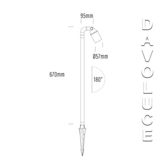 Aqualux AQL-452 Hydra Single Pathlight Adjustable Brushed Chrome Spike Spotlight, Davoluce Lighting