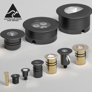Aqualux AQL-154 Lumena Low Glare Uplight , Low Glare In-ground Uplights, LED Pathlights, LED driveway lights, Recessed Driveway Lights, Australian Made LED Lights. Inground recessed lights