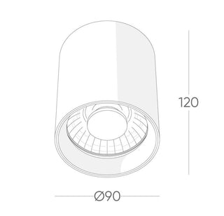 BC912 - Ø90mm 15w Surface Mounted LED Downlight