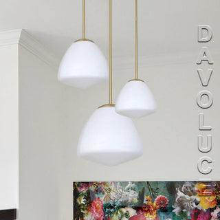 CIOTOLA4: Interior Tipped Dome Frosted Glass Pendant Lights. Davoluce Lighting