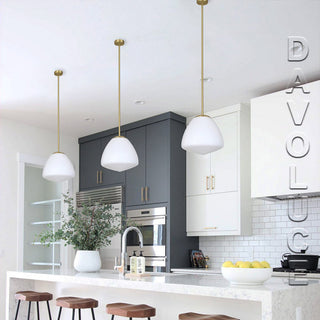 CIOTOLA4: Interior Tipped Dome Frosted Glass Pendant Lights. Davoluce Lighting