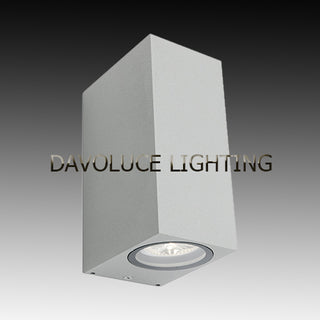 Brugge 2 Light Exterior Wall Light - Silver, Davoluce Lighting