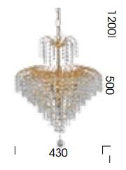 Cascade 5 Light Crystal Chandelier (Cascade 43 Pendant), Davoluce Lighting, Telbix Australia