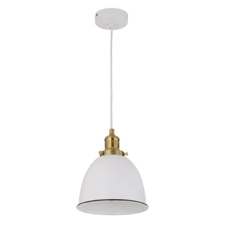 CLA CEREMA: Interior White with Antique Brass & Black Highlight Ellipse Pendant Light