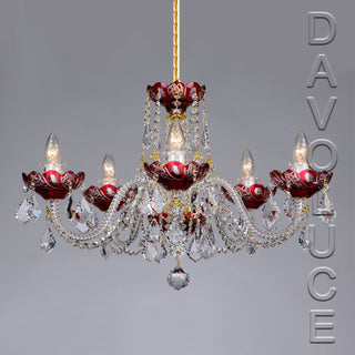 Red Galaxy Asfour Crystal chandelier from Davoluce Lighting