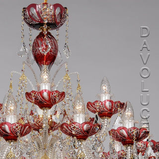 Red Galaxy Swarovski Crystal chandelier from Davoluce Lighting