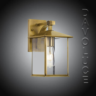 Telbix Coby Exterior Brass Wall Light, Davoluce Lighting 