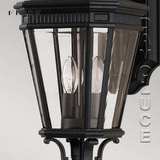 Cotswold Lane 2 Lights Medium Wall Lantern - Black 