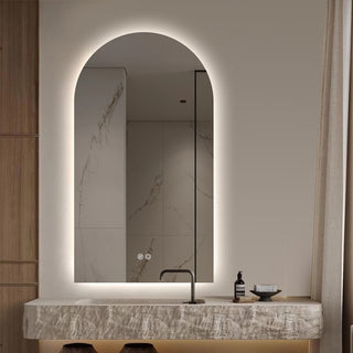 90x50cm Arched Frameless LED Mirror