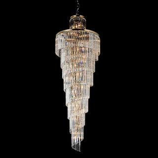 Extra Large Crystal chandelier Australia, Extra large foyer chandeliers Sydney, large foyer lighting for high ceilings, Chandelier for high ceiling dining room, Spiral crystal chandelier Melbourne. Davoluce Lighting