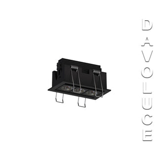 Purati Coda 3 heads 7w LED Darklight Rectangular Mini Downlights from Davoluce Lighting