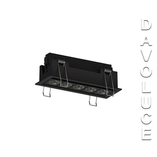 Purati Coda 5 heads 12w LED Darklight Rectangular Mini Downlights from Davoluce Lighting